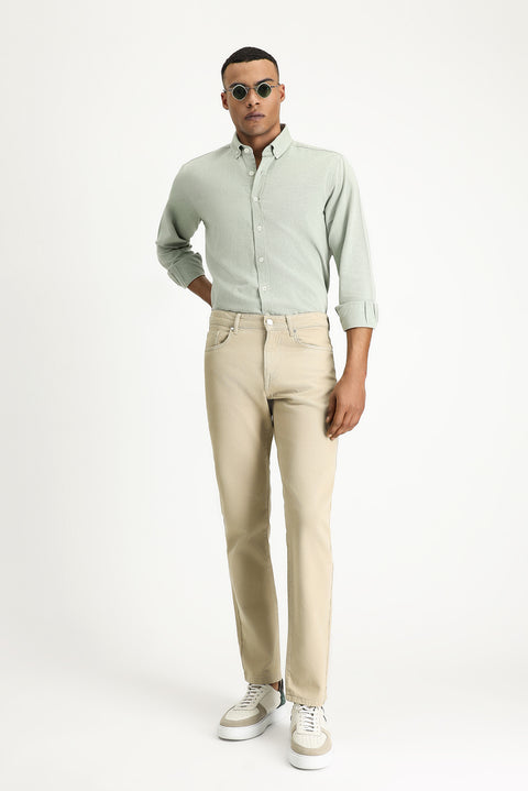 Dark Green Long Sleeve Regular Fit Oxford Cotton Shirt
