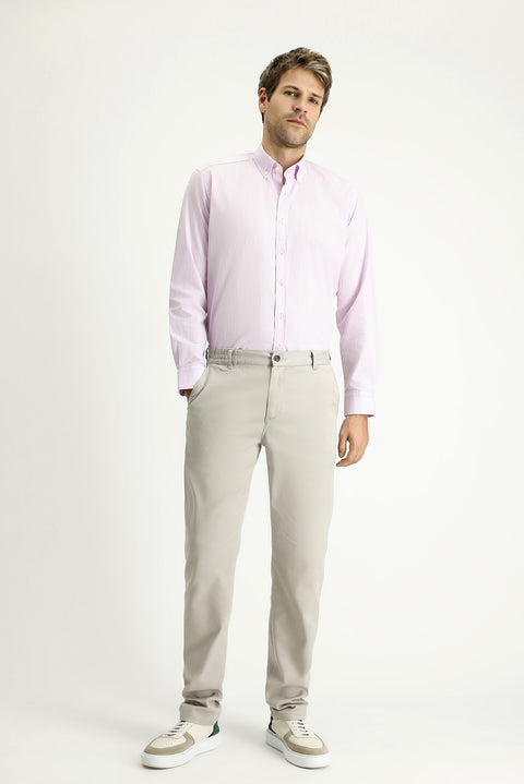 Dusty Pink Long Sleeve Regular Fit Sport Cotton Shirt