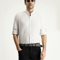 Plum Long Sleeve Regular Fit Patterned Sporty Cotton Button-Down Collar Shirt