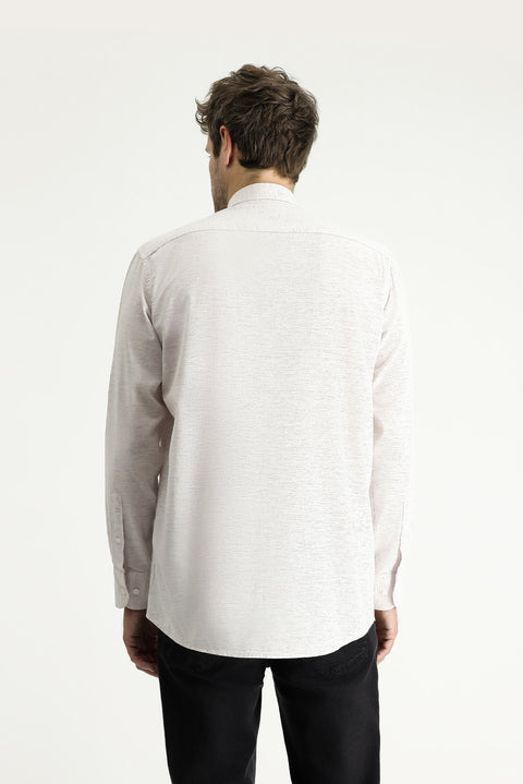Plum Long Sleeve Regular Fit Patterned Sporty Cotton Button-Down Collar Shirt