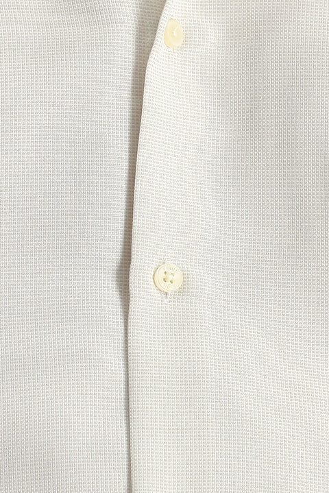 Dark Beige Short Sleeve Regular Fit Patterned Cotton Easy-Iron Button-Down Collar Shirt