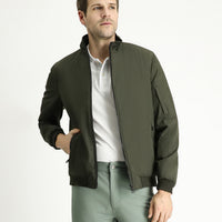 Medium Khaki Ribbed Seasonal Sport Bomber Jacket