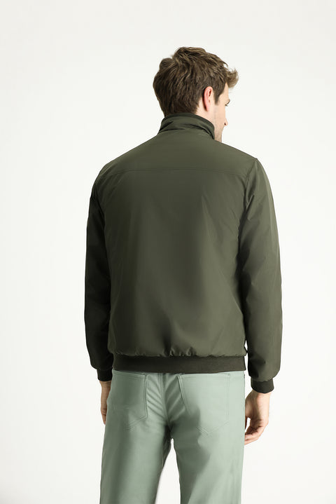 Medium Khaki Ribbed Seasonal Sport Bomber Jacket