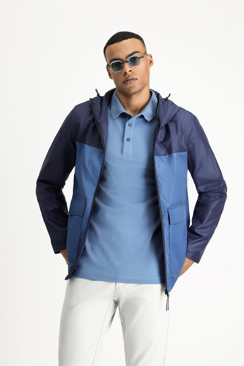 Medium Navy Seasonal Hooded Sport Jacket