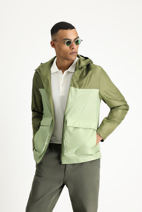 Medium Khaki Seasonal Hooded Sport Jacket
