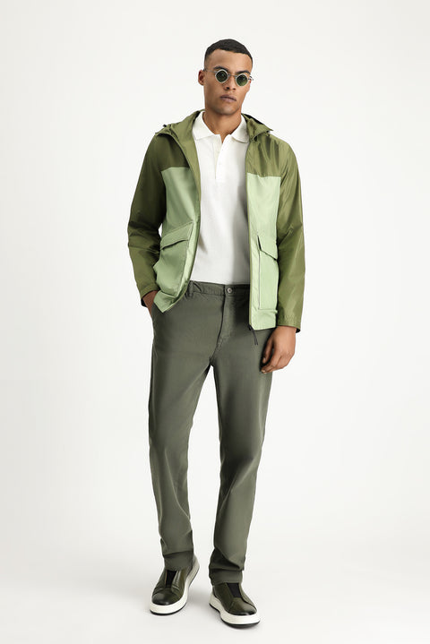 Medium Khaki Seasonal Hooded Sport Jacket