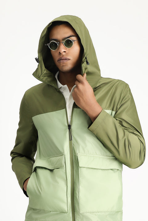 Medium Khaki Seasonal Hooded Sport Jacket