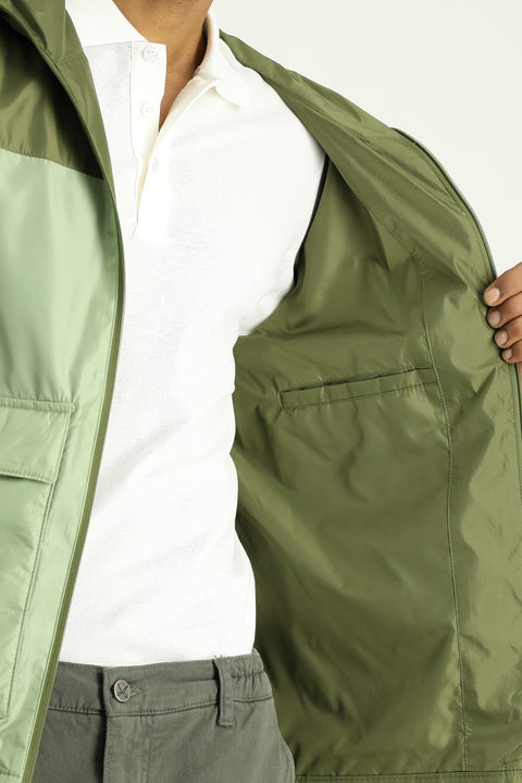 Medium Khaki Seasonal Hooded Sport Jacket