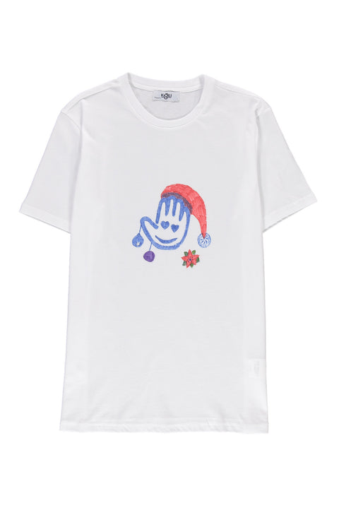 White SOBE Foundation Crew Neck Regular Fit Cotton T-Shirt with SOBE Logo and Hood