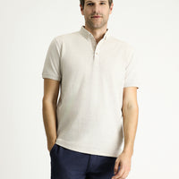 Taş Polo Yaka Slim Fit Dar Kesim Desenli Tişört