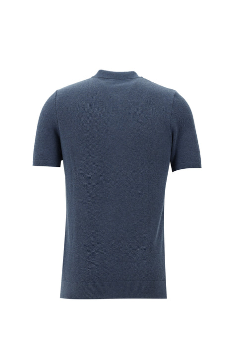 Havacı Mavi Polo Yaka Slim Fit Dar Kesim Pamuk Tişört