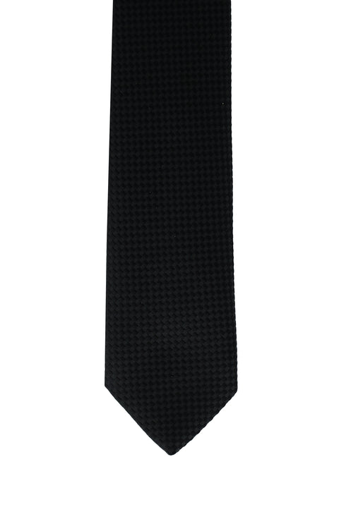 Black Micro-Patterned Tie