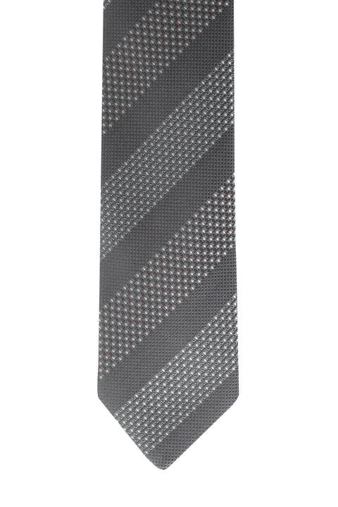 Medium Grey Patterned Tie