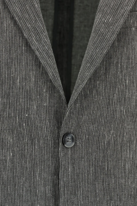 Dark Anthracite 7 Drop Super Slim Fit Extra Narrow Cut Linen Blend Elasticated Drawstring Waist Suit