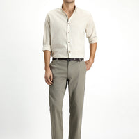 Medium Khaki Slim Fit Skinny Elastic Waist Stretchy Canvas / Chino Pants