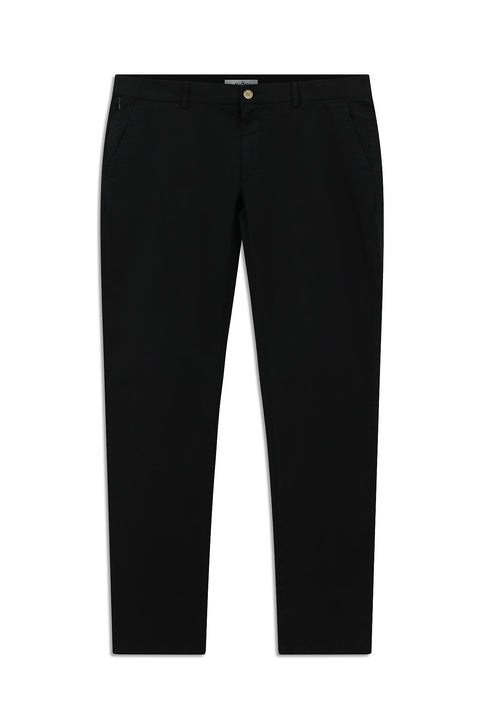 Siyah Regular Fit Standart Kesim Likralı Kanvas / Chino Pantolon