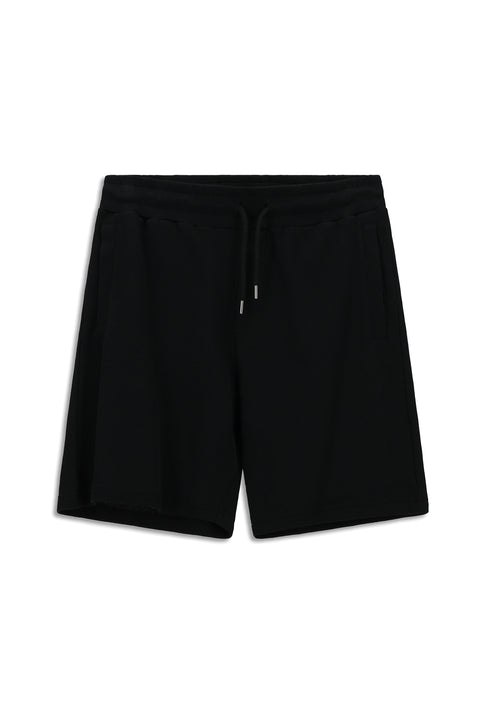 Black Cotton Sports Sweatshirt Shorts