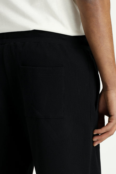Black Cotton Sports Sweatshirt Shorts