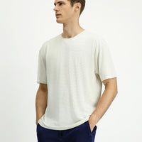 Stone Crew Neck Oversize Patterned Modal Blend T-Shirt