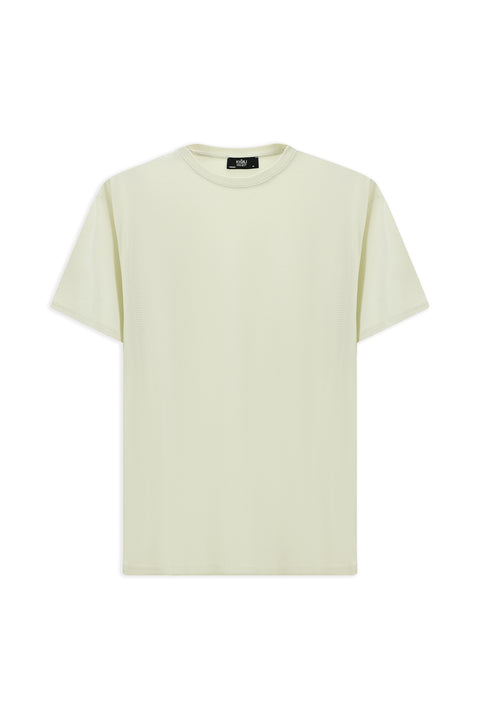 Stone Crew Neck Oversize Patterned Modal Blend T-Shirt