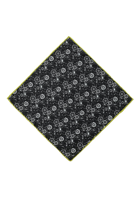 Black Patterned Handkerchief