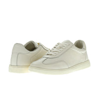 Cream Leather Sneaker Shoes