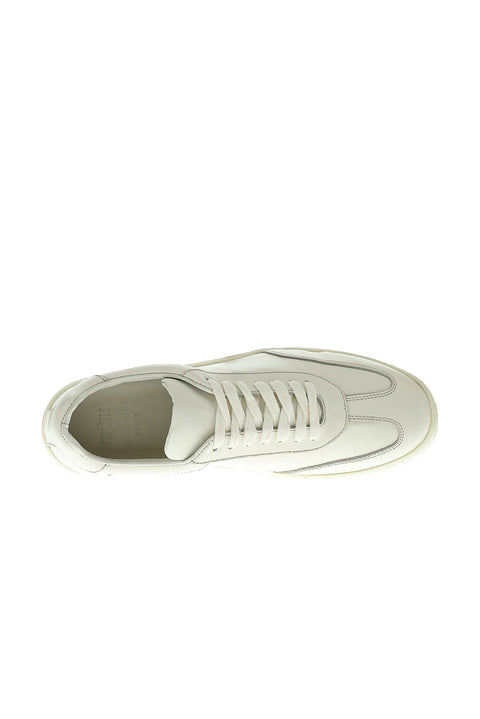 Cream Leather Sneaker Shoes