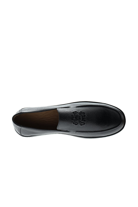 Black Casual Leather Loafer Shoes
