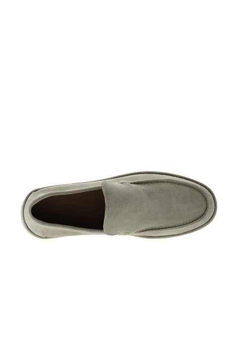 Orta Gri Süet Casual Loafer Deri Ayakkabı