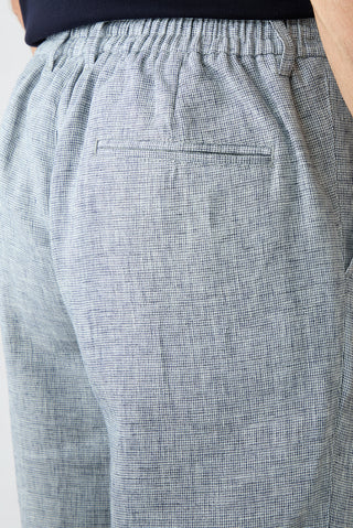 Orta Lacivert Regular Straight Fit Ketenli Spor Pantolon