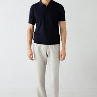 Açık Vizon Regular Straight Fit Desenli Beli İpli Pileli Keten Karışımlı Kanvas / Chino Pantolon