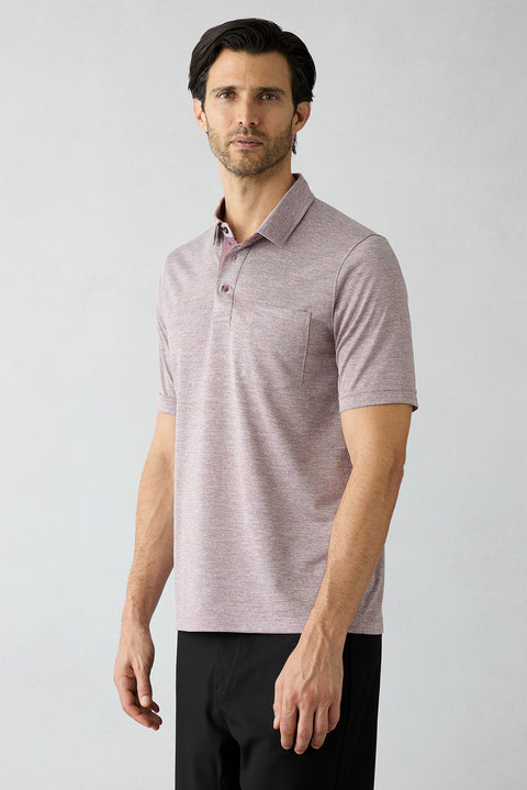 Açık Bordo Polo Yaka Regular Fit Cepli Tişört