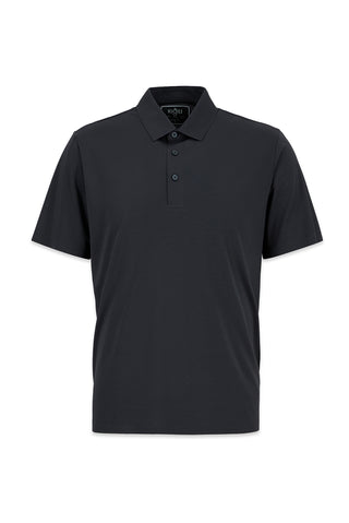 Orta Antrasit Dikişsiz Regular Fit Polo Yaka Örme Lyocell İpek Karışımlı Tişört