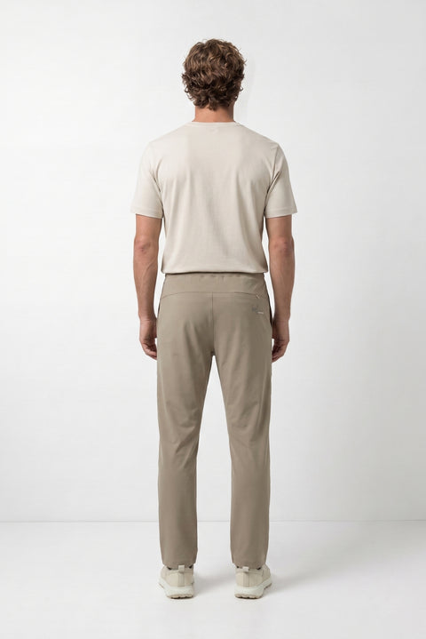 Orta Bej Techno-Line Cepli Beli Lastikli Cepli Likralı Esnek Sweatpant / Eşofman Altı