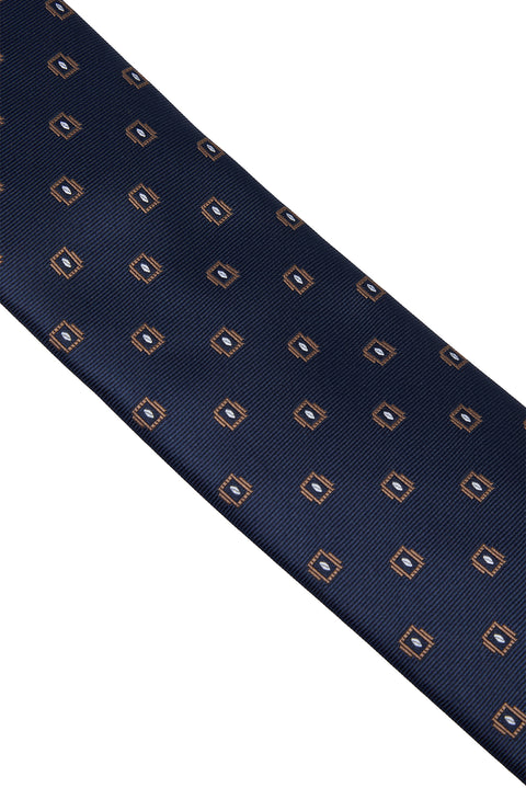 Dark Navy Blue Italian Patterned Tie
