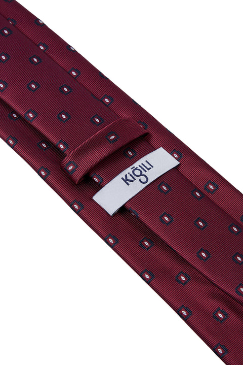 Dark Burgundy Italian Patterned Tie