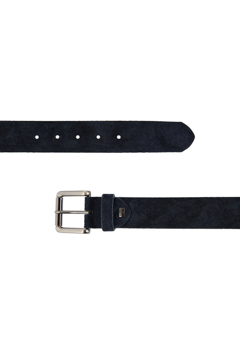 Dark Navy Genuine Leather Plain Sport Suede Belt