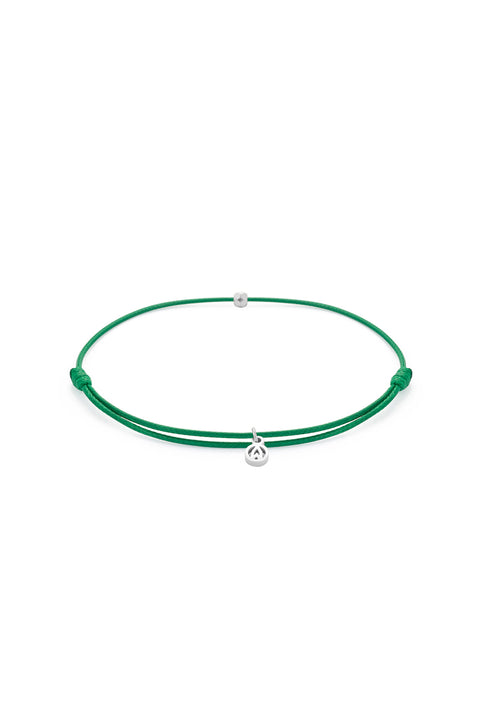Dark Green Stainless Steel Silver Plated Luck Bracelet X AtolyeWolf