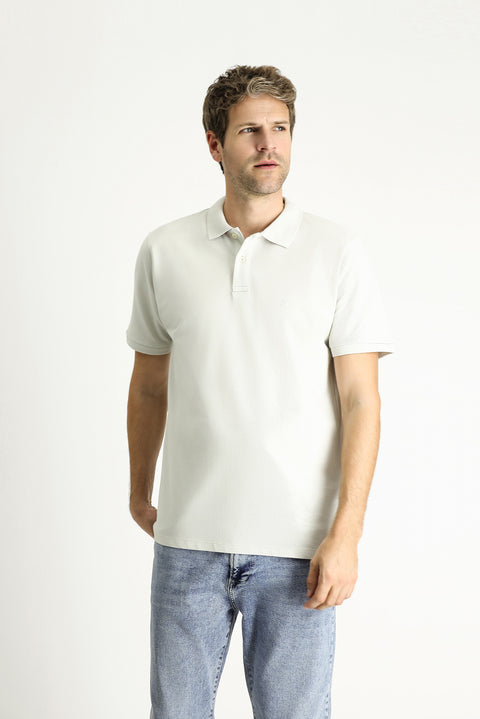 Stone Embroidered Regular Fit Cotton Polo Shirt