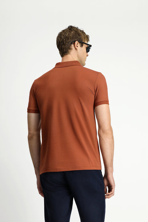 Tarçın Slim Fit Dar Kesim Nakışlı Pamuklu Polo Yaka Tişört
