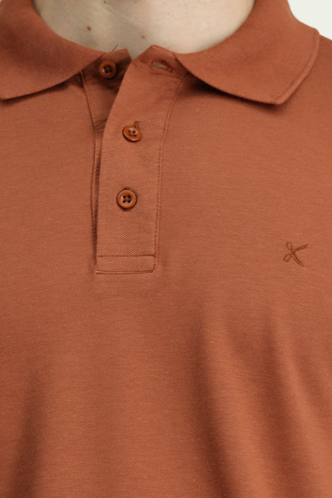 Tarçın Slim Fit Dar Kesim Nakışlı Pamuklu Polo Yaka Tişört