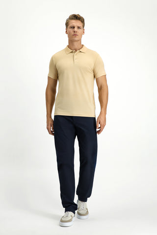 Orta Vizon Slim Fit Dar Kesim Nakışlı Pamuklu Polo Yaka Tişört