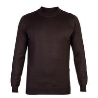 Coffee Brown Half Turtleneck Regular Fit Wool Knit Sweater