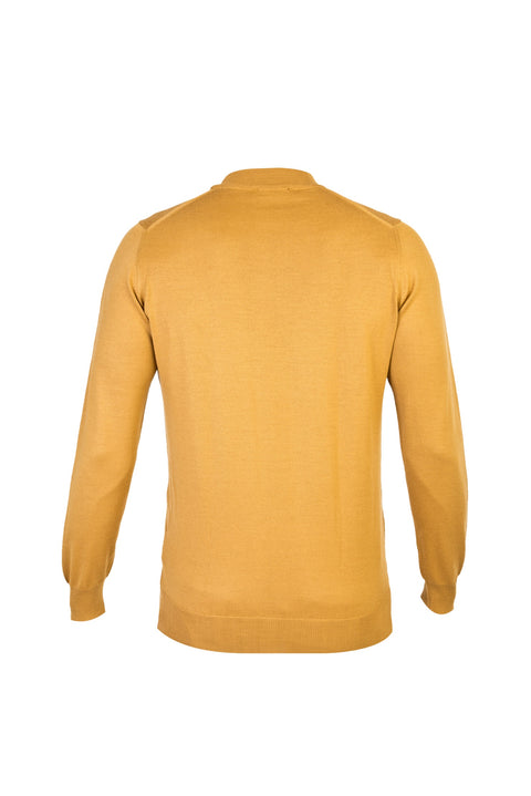 Light Brown - Camel Half Turtleneck Regular Fit Wool Knit Sweater