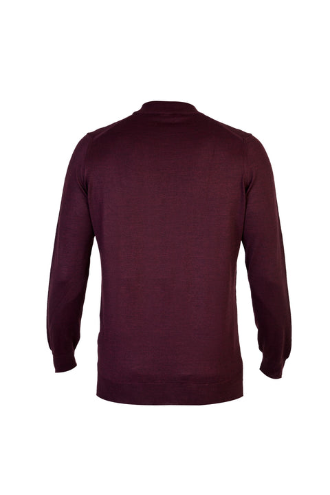 Bordo Yarım Balıkçı Yaka Regular Fit Yünlü Triko Kazak