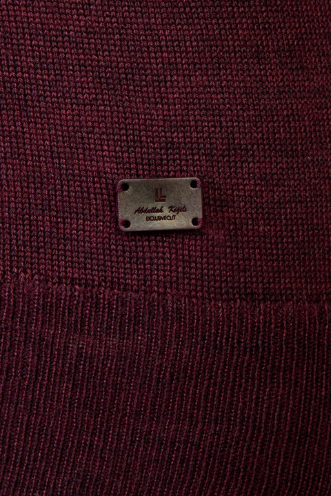 Bordo Yarım Balıkçı Yaka Regular Fit Yünlü Triko Kazak