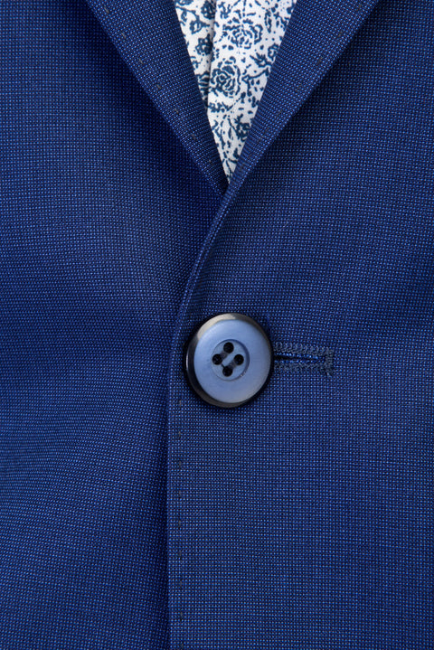 Navy Blue 7 Drop Slim Fit Patterned Suit