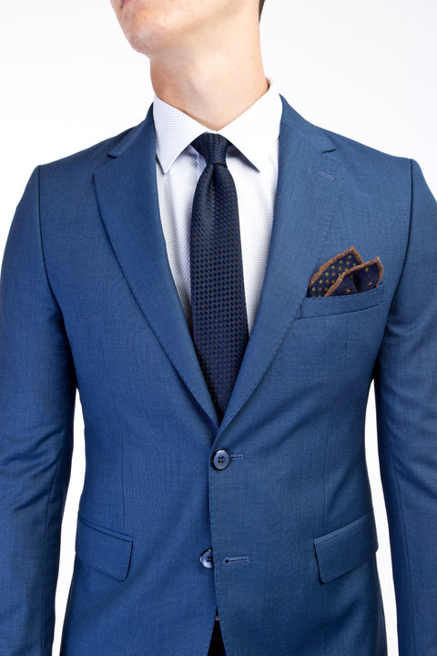 Blue 7 Drop Slim Fit Patterned Suit
