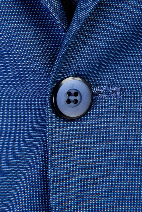 Blue 6 Drop Regular Fit Standard Cut Patterned Suit