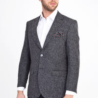 Füme Gri 4 Drop Relaxed Fit Rahat Kesim Klasik Desenli Ceket